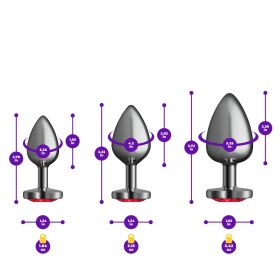 Red Heart Gem Anal Trainer Kit - Gunmetal