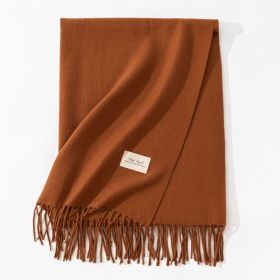 Pure Color Artificial Cashmere Scarf Women's Winter High-grade Shawl (Option: 28 Caramel-70x200cm)