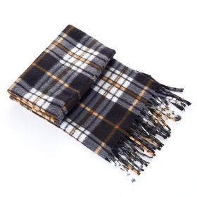 Autumn And Winter Black And White Plaid Plus-sized Thickening Thermal Men's And Women's Scarf (Option: 5 Colors-165cm)