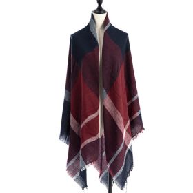 Women's Cashmere-like Plus-sized Double-sided Qicaigei Scarf Shawl (Option: B1-140X140CM)