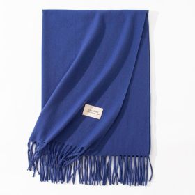 Pure Color Artificial Cashmere Scarf Women's Winter High-grade Shawl (Option: 22 Blue And Purple-70x200cm)
