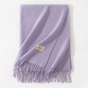 Pure Color Artificial Cashmere Scarf Women's Winter High-grade Shawl (Option: 48 Snow Green-70x200cm)