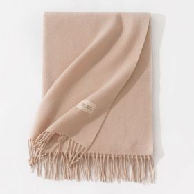 Pure Color Artificial Cashmere Scarf Women's Winter High-grade Shawl (Option: 8 Beige-70x200cm)