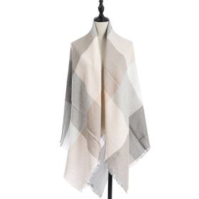 Women's Cashmere-like Plus-sized Double-sided Qicaigei Scarf Shawl (Option: D1-140X140CM)