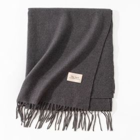 Pure Color Artificial Cashmere Scarf Women's Winter High-grade Shawl (Option: 54 Smoky Gray-70x200cm)