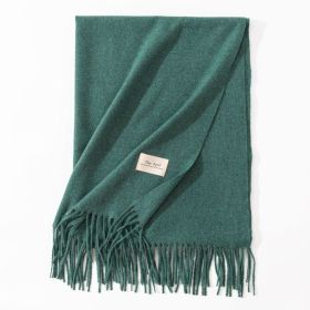 Pure Color Artificial Cashmere Scarf Women's Winter High-grade Shawl (Option: 39 Brocade Green-70x200cm)