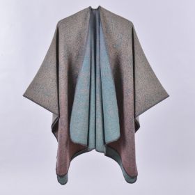 Autumn And Winter Scarf Versatile Lattice Ladies Travel Shawl (Option: Mud Dot Blue-130x150CM)