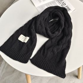 Sweet Labeling 8-word Twist Apricot Small Scarf (Option: Black)