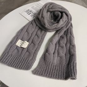 Sweet Labeling 8-word Twist Apricot Small Scarf (Option: Gray)
