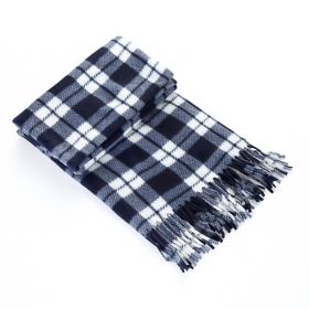 Autumn And Winter Black And White Plaid Plus-sized Thickening Thermal Men's And Women's Scarf (Option: 7 Colors-165cm)