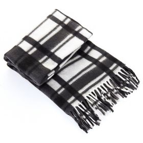 Autumn And Winter Black And White Plaid Plus-sized Thickening Thermal Men's And Women's Scarf (Option: 8 Colors-165cm)