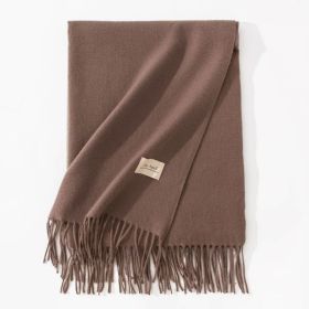 Pure Color Artificial Cashmere Scarf Women's Winter High-grade Shawl (Option: 13 Mocha-70x200cm)