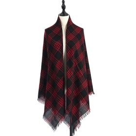 Women's Cashmere-like Plus-sized Double-sided Qicaigei Scarf Shawl (Option: D7-140X140CM)