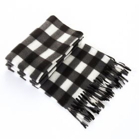 Autumn And Winter Black And White Plaid Plus-sized Thickening Thermal Men's And Women's Scarf (Option: Black And White Plaid-165cm)