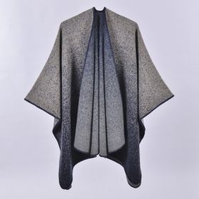 Autumn And Winter Scarf Versatile Lattice Ladies Travel Shawl (Option: Mud Spot Navy Blue-130x150CM)