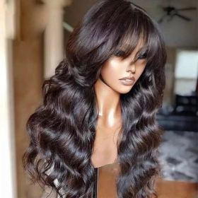 Full Machine Made Human Hair Wig, Body Wave Wig Natural Color, 150 Density (Option: 10 inch)