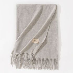 Pure Color Artificial Cashmere Scarf Women's Winter High-grade Shawl (Option: 33 Clip Light Gray-70x200cm)