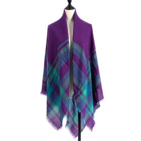 Women's Cashmere-like Plus-sized Double-sided Qicaigei Scarf Shawl (Option: B7-140X140CM)